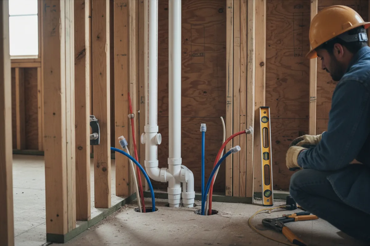 Drain and supply rough-in during Garbage Disposal Repair in Perth Amboy